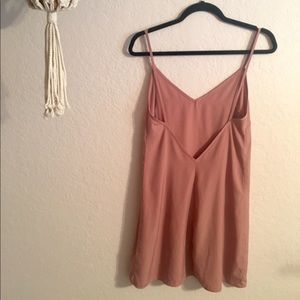 Blush v-neck low back mini slip dress