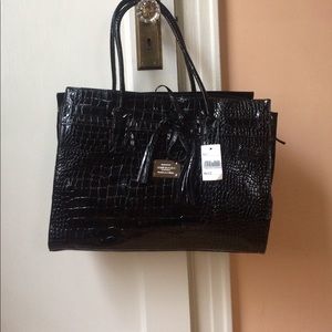 Black Patent Leather Tote