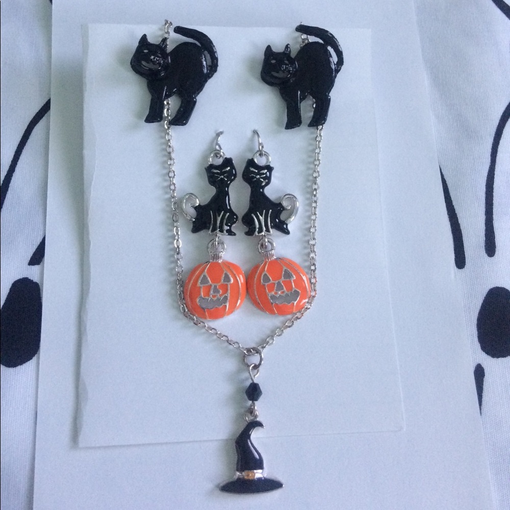 Halloween Earrings and Necklace