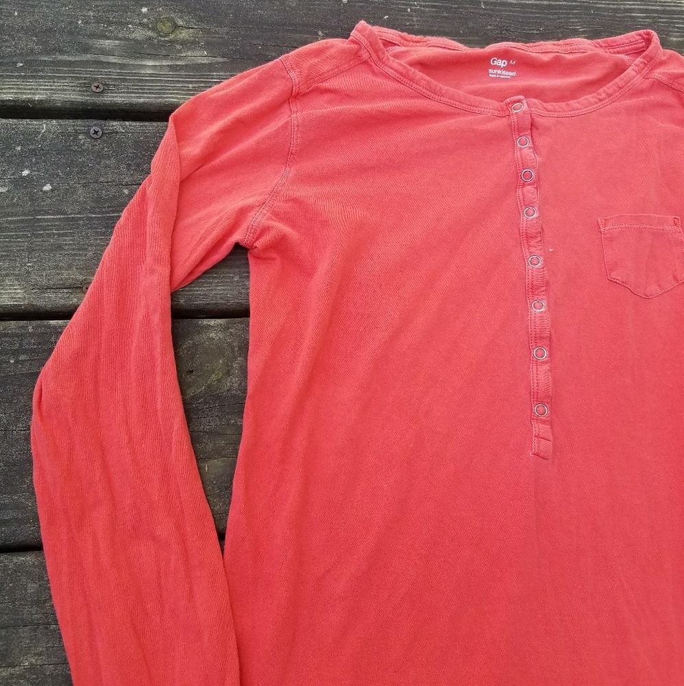 $GAP Sunkissed long sleeve orange shirt$