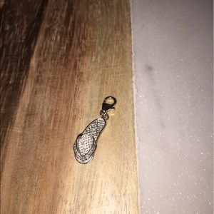 Solid 14k gold and diamond flip flop charm