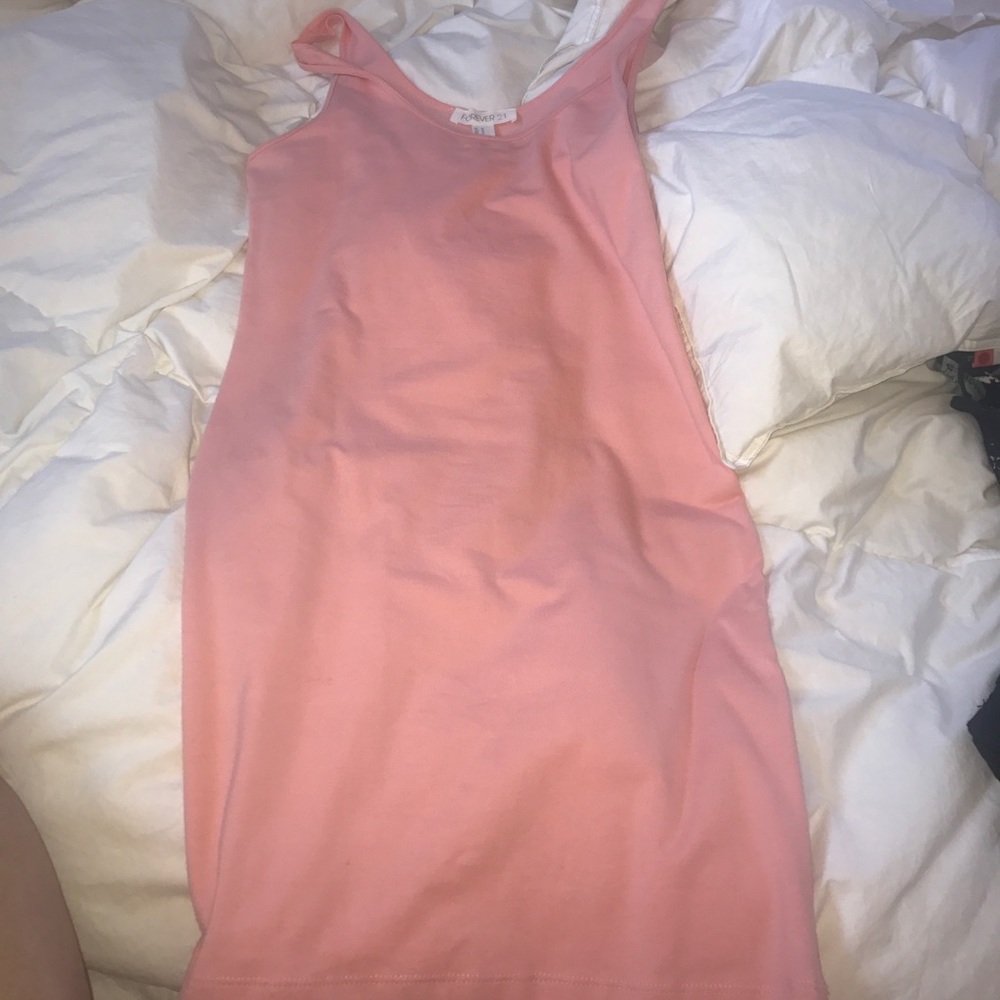 Long, pink pencil dress