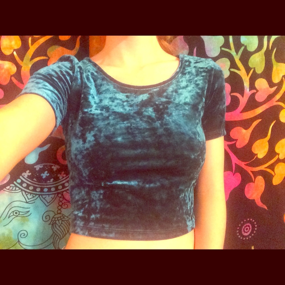 Set of 2 velvet crop tops