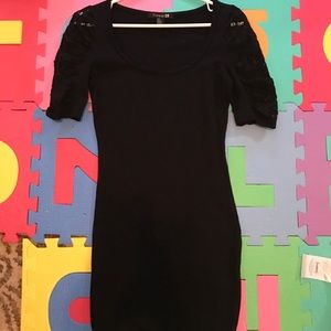 Black dress with lace 3/4 sleeves