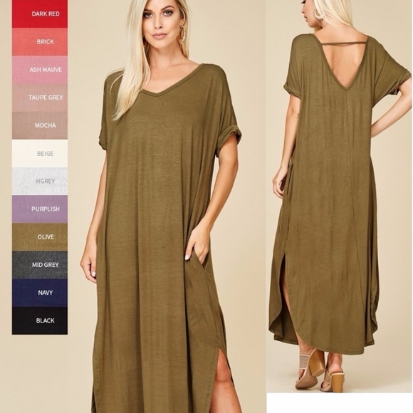 Oversized loose fit slit long maxi dress sold - Picture 8 of 8
