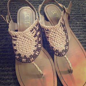 BCBG Paris flat woven sandals