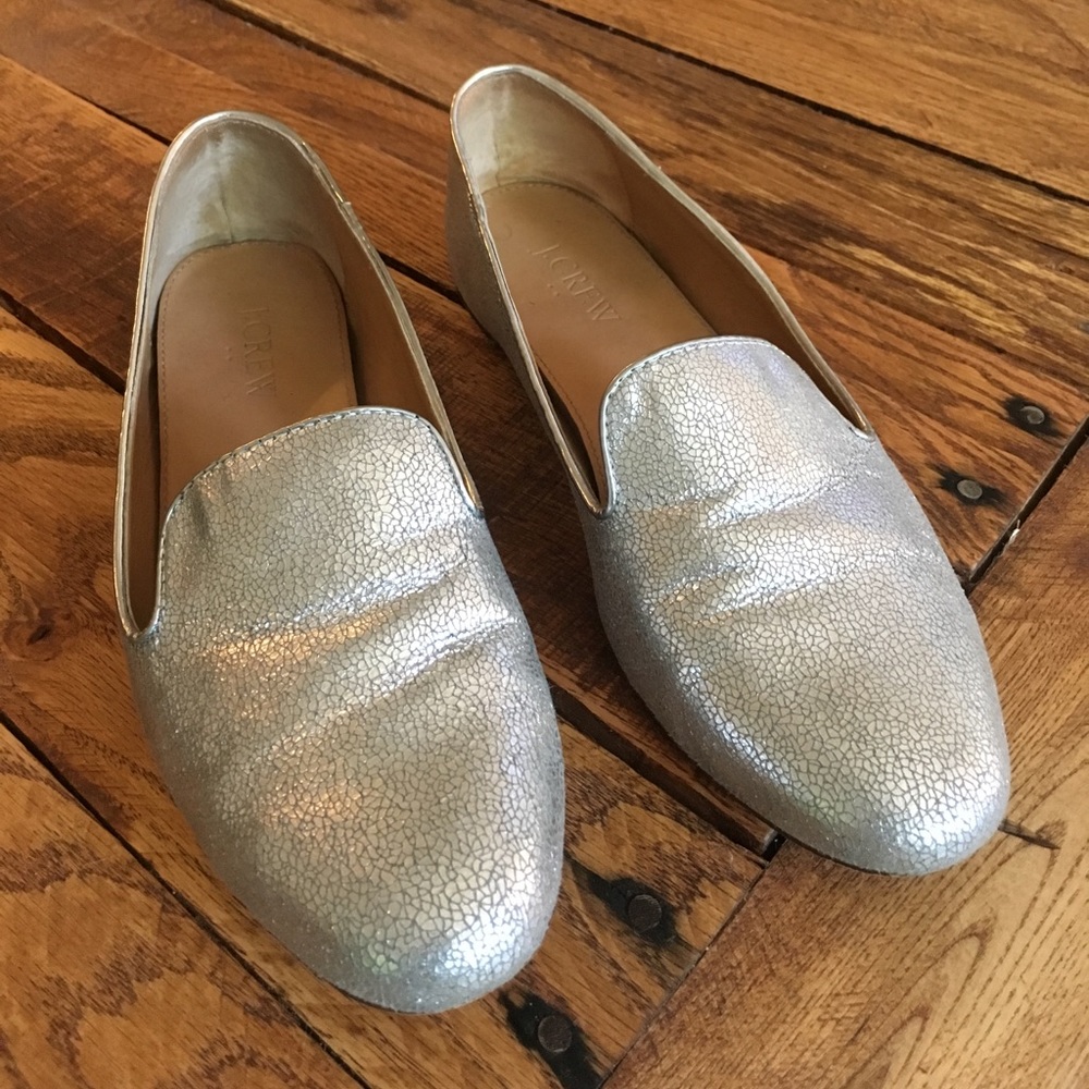 J.crew Silver Loafers