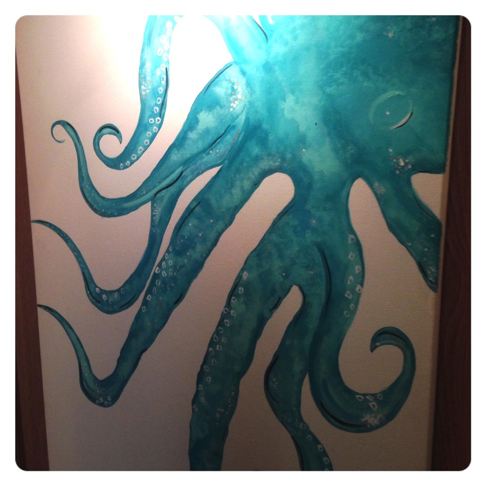 Octopus on canvas painting