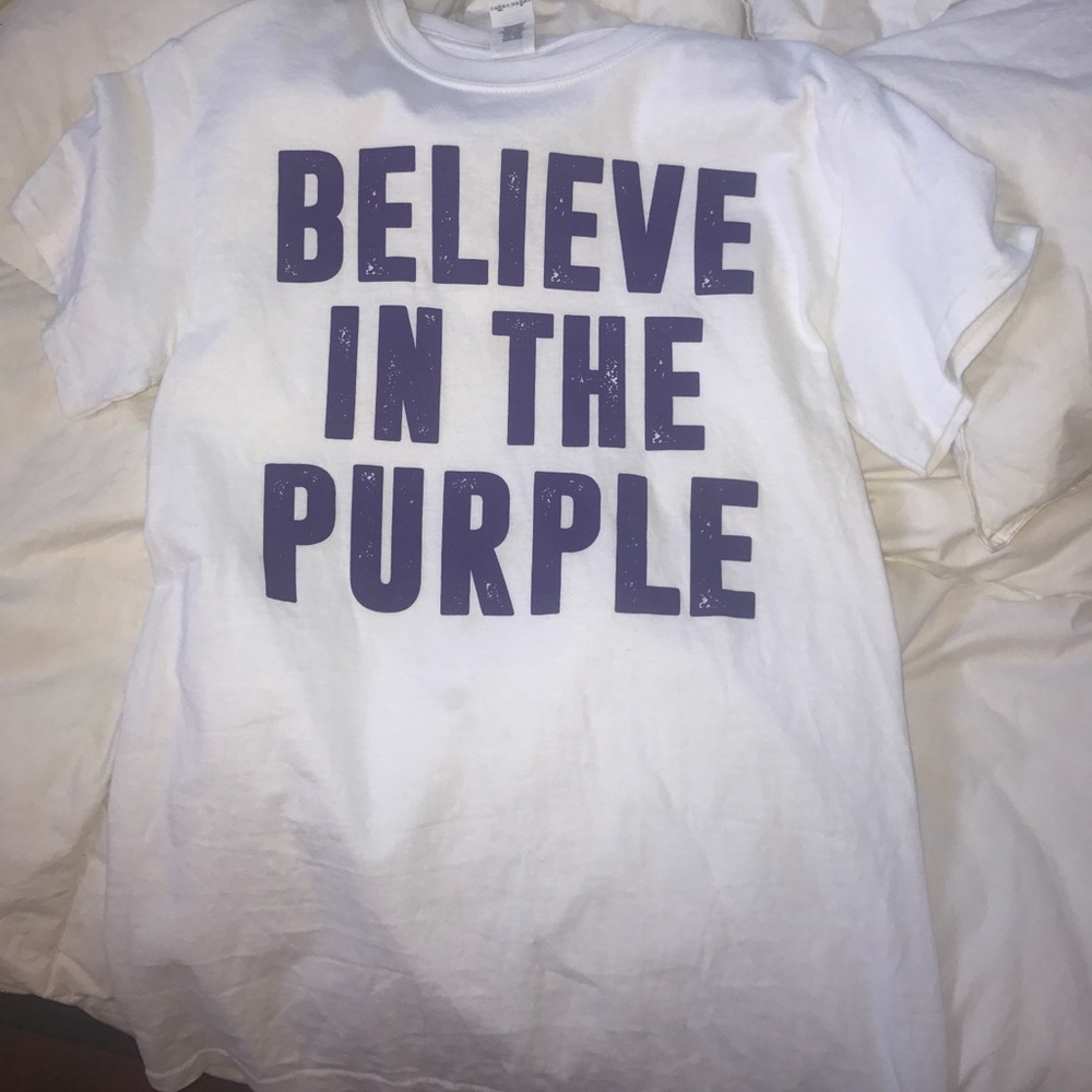 "believe in the purple" t-shirt
