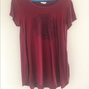Dark red long tee //