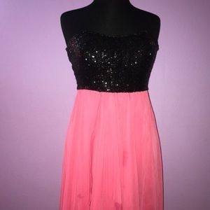 Black & Pink Dress High Low