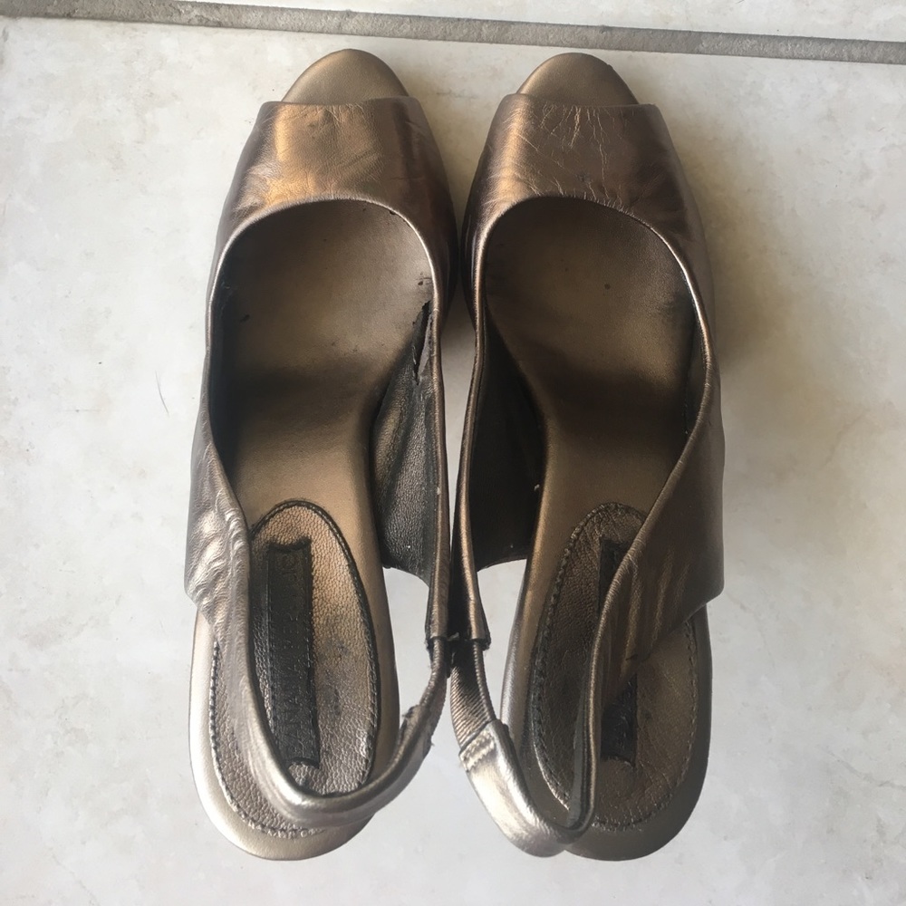 Banana Republic Gold Open Toe Heels