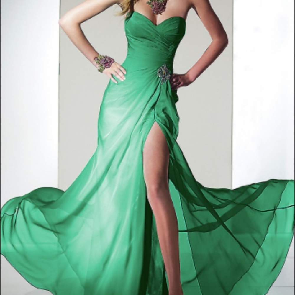 Alyce Paris strapless prom gown