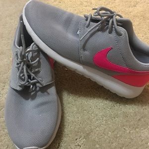 Pink and Grey Nike Roshe