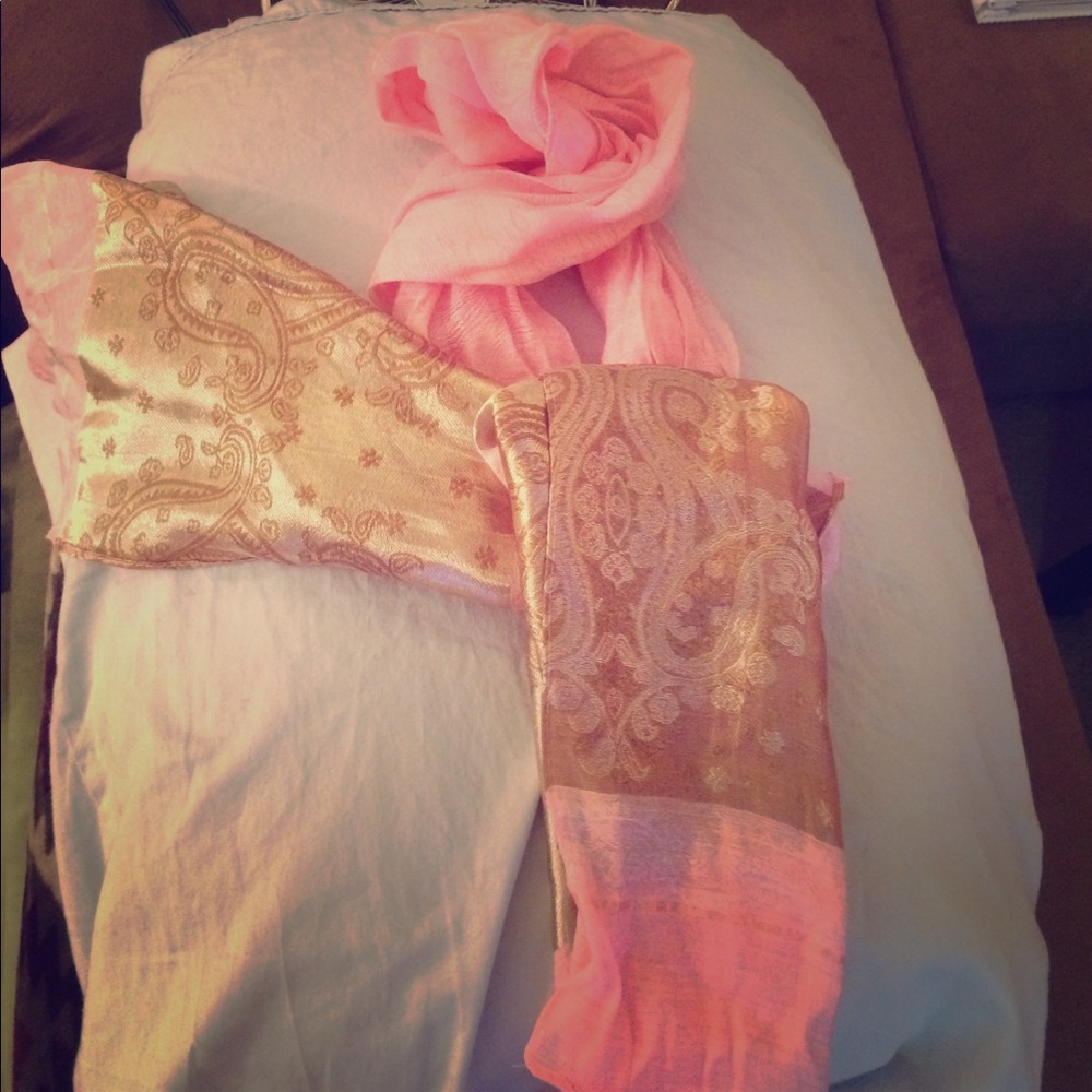 Pink and Gold Thailand Scarf