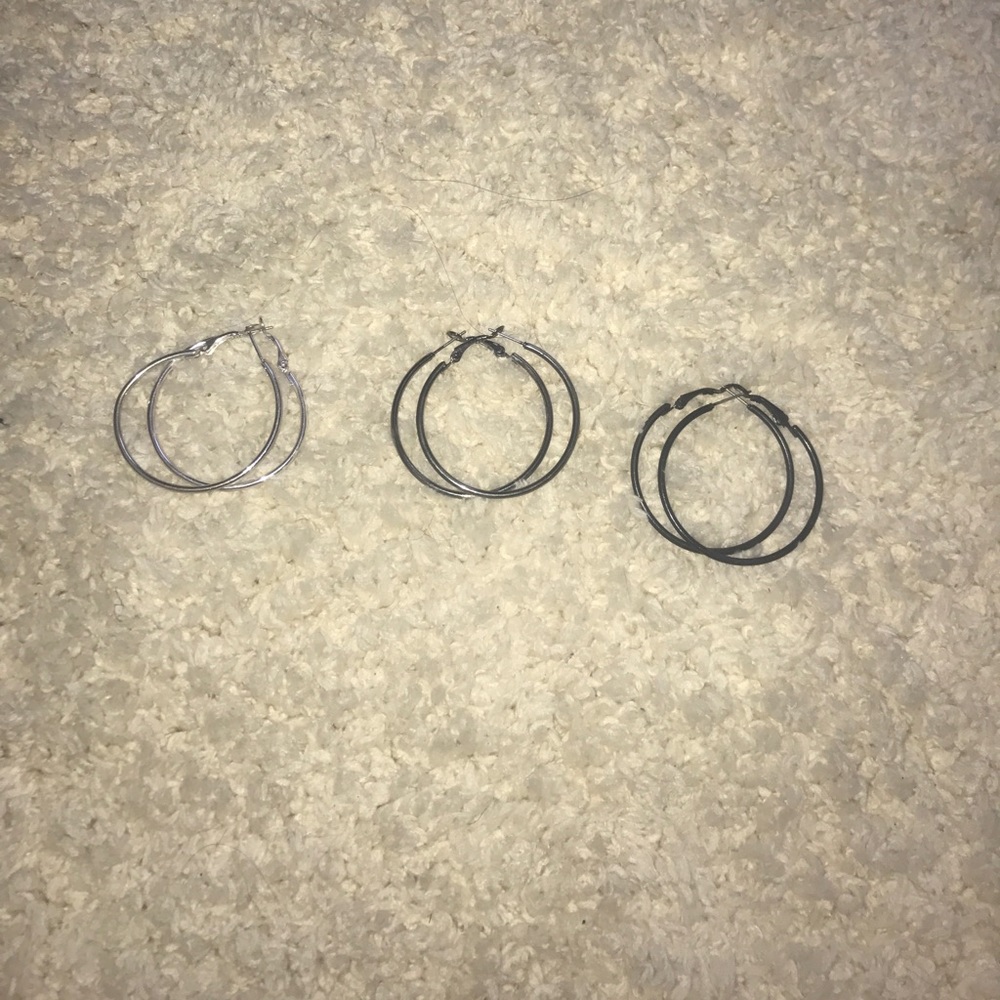 3-set hoop earrings