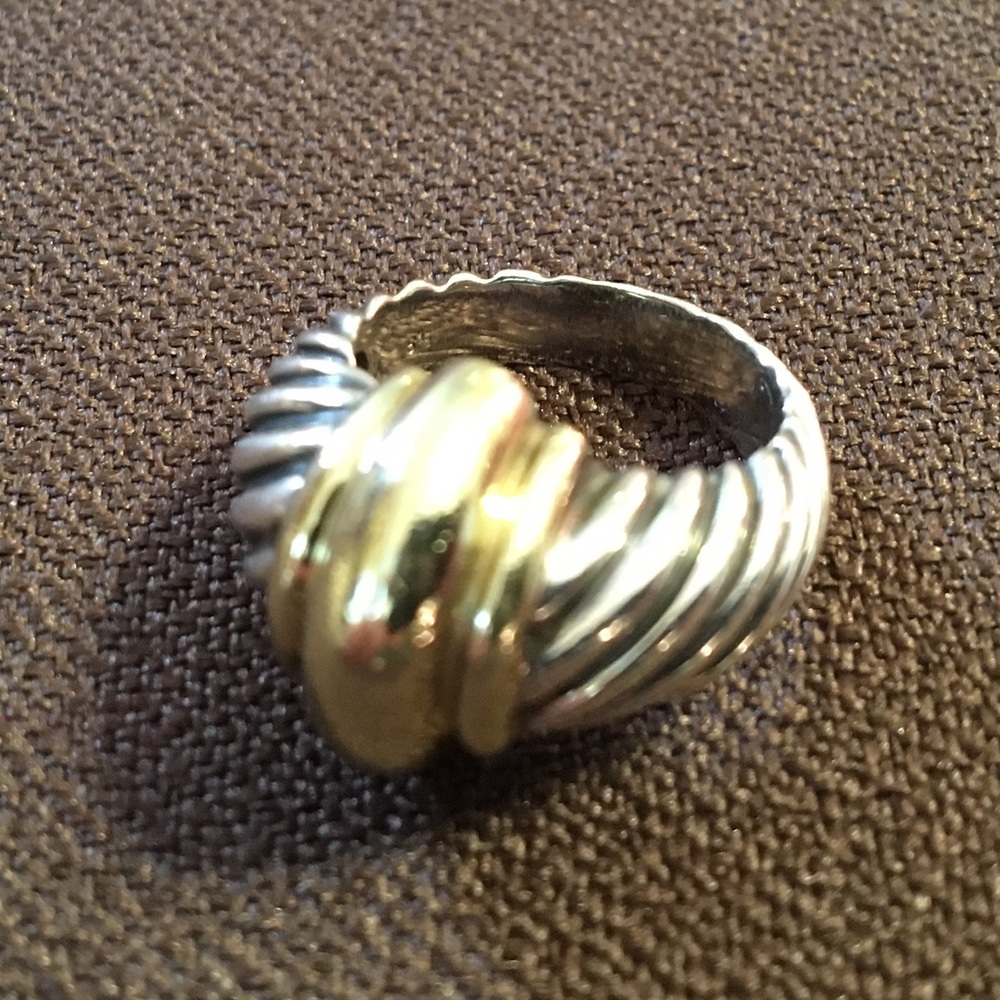 David Yurman ring with gold twist