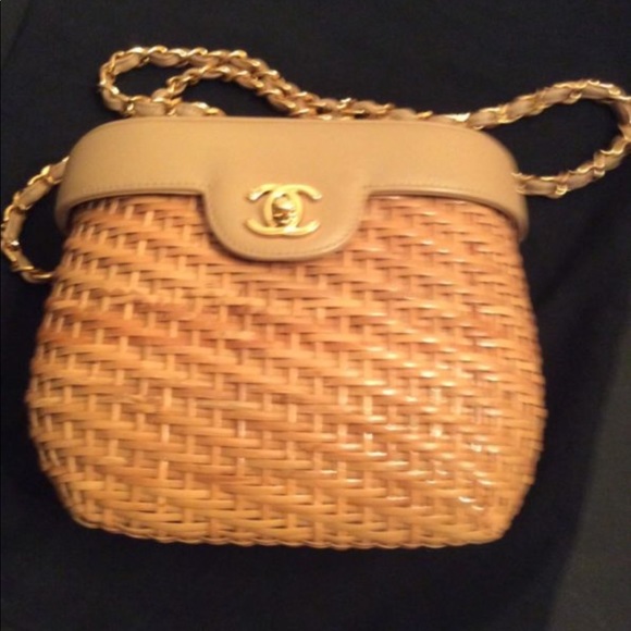 chanel wicker basket bag