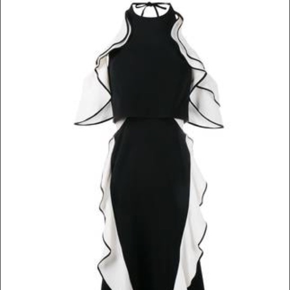 Jonathan Simkai Black/white Ruffle Dress