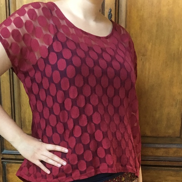 Sheer patterned tee that is lightly used. - Picture 3 of 3