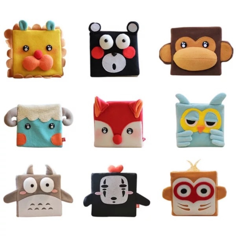 Cute fabric all animal design square notebook