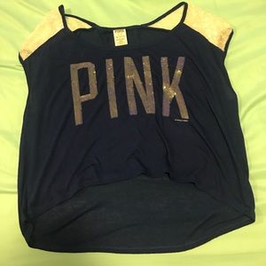 PINK blue crop top!