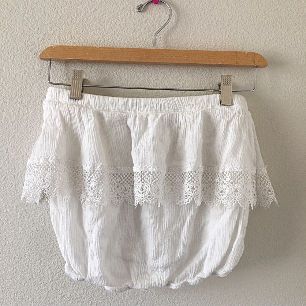 Strapless Lace Crop