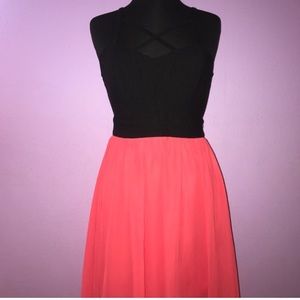 High Low Red & Black Dress