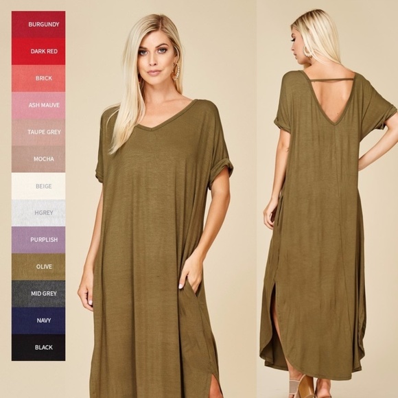 Oversized loose fit slit long maxi dress sold - Picture 6 of 6