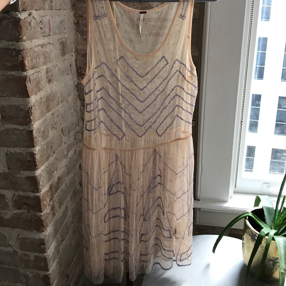 Free People Sheer beaded dress