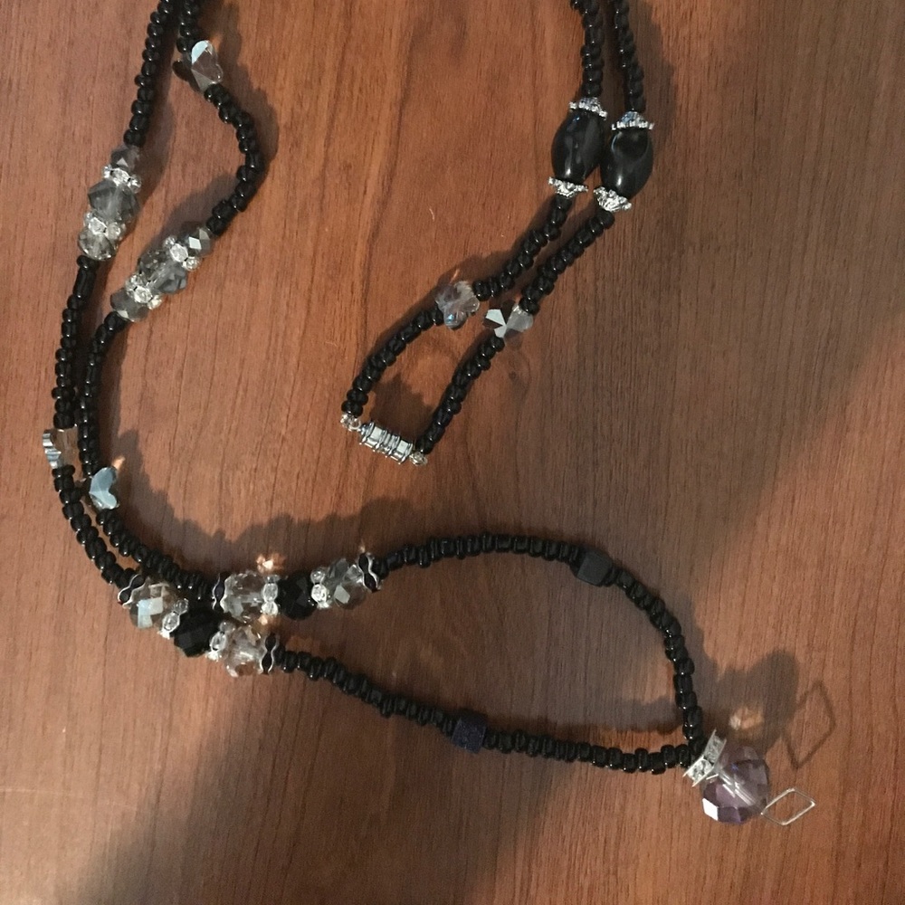 Clear and black lanyard