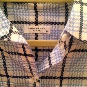NWT Equipment Signature Blouse - Blue Checkered