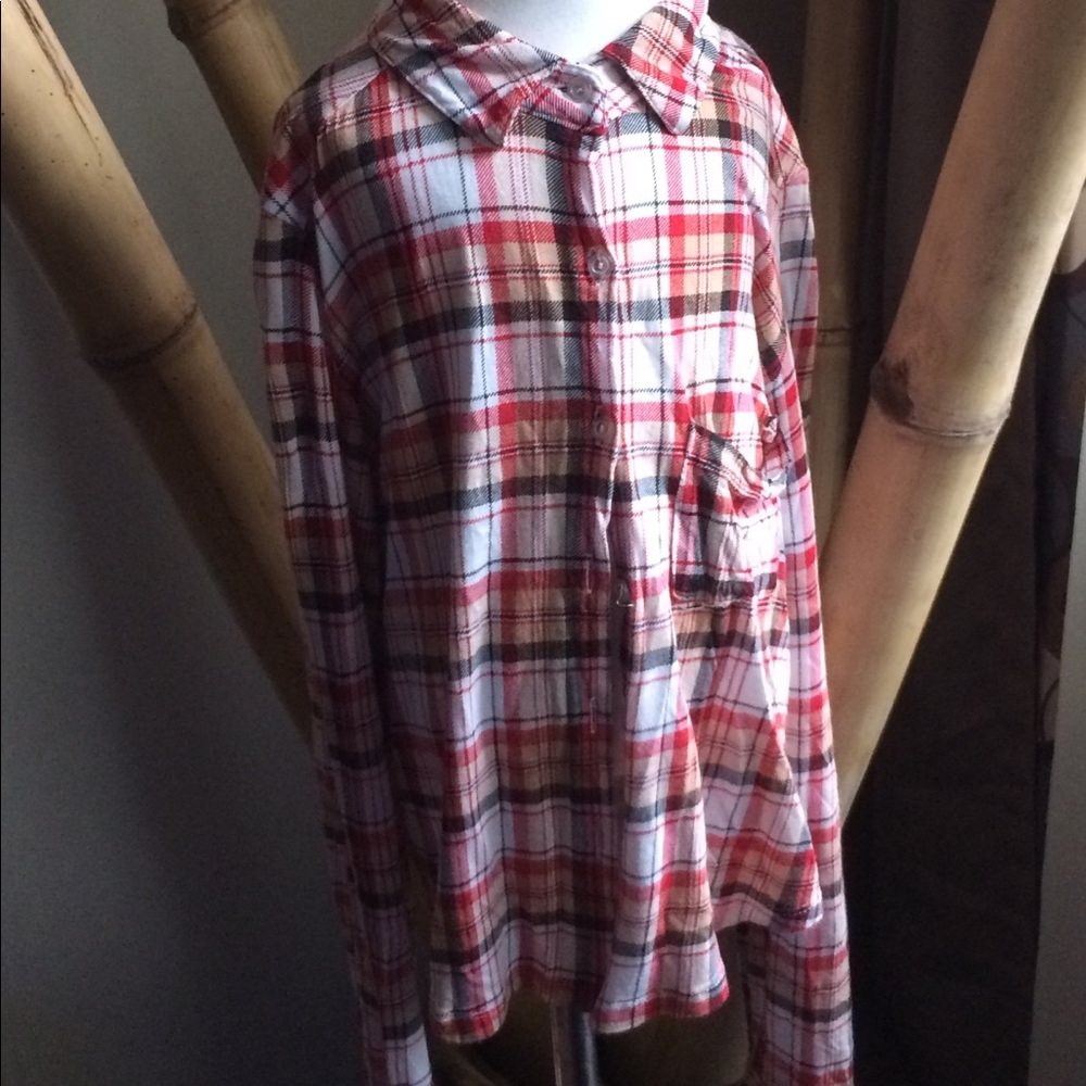 Plaid button down shirt