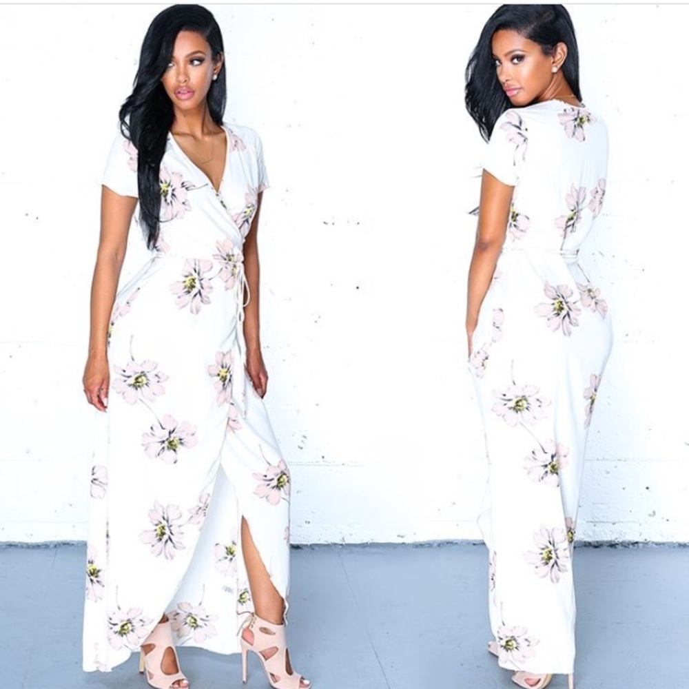 NWT Floral Wrap Maxi Dress