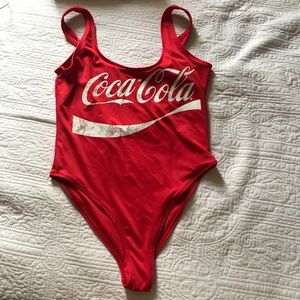 Coca-Cola logo red one piece swimsuit