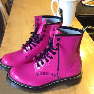 Dr. Martens "Air Wair" Pink Patent Leather Boots