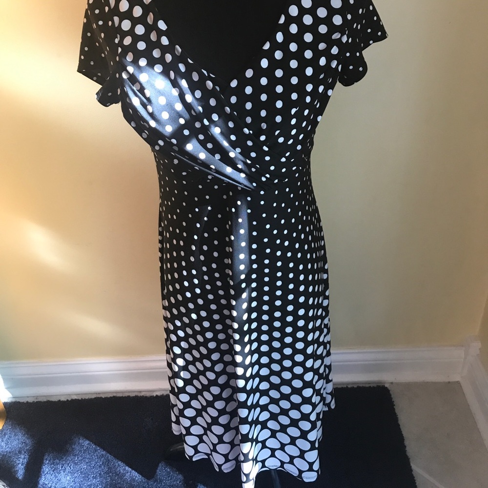 Black and white polkadot dress