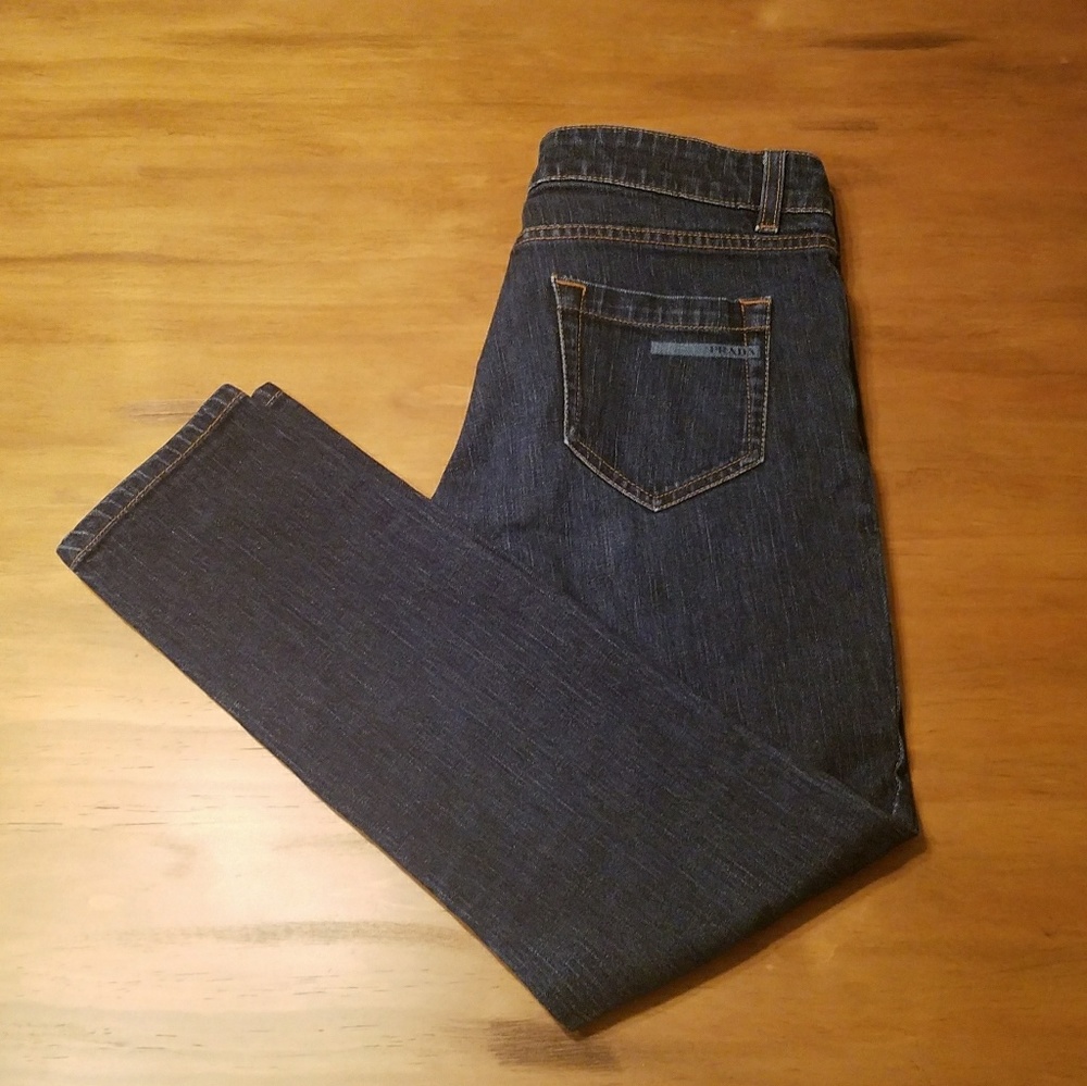 Prada Blue Denim Cropped Jeans 25" inseam sz 26