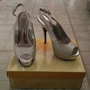 Silver Glittered Heels