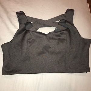 Black Body Con Crop Top