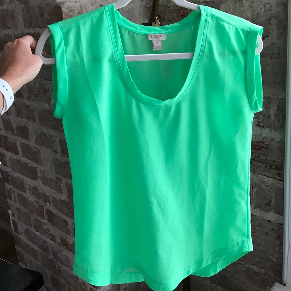 Bright green J. Crew top