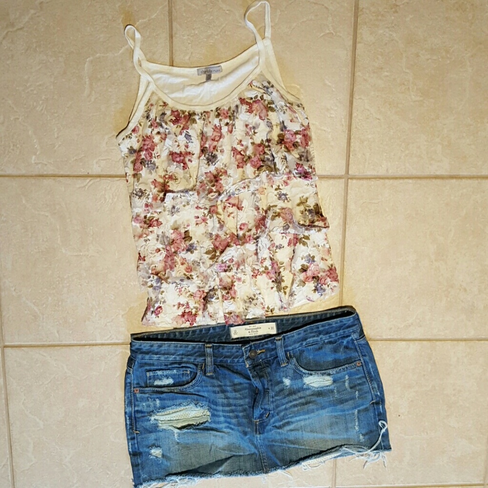 Floral lace tank top