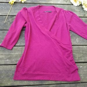 $Maurices wrap magenta sweater$