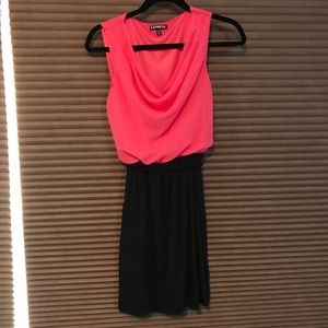 Pink and black dress