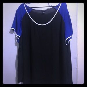 Torrid chiffon color block blouse