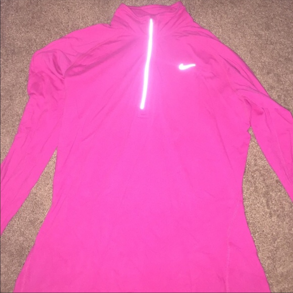 Nike pink long sleeve fleece sweater
