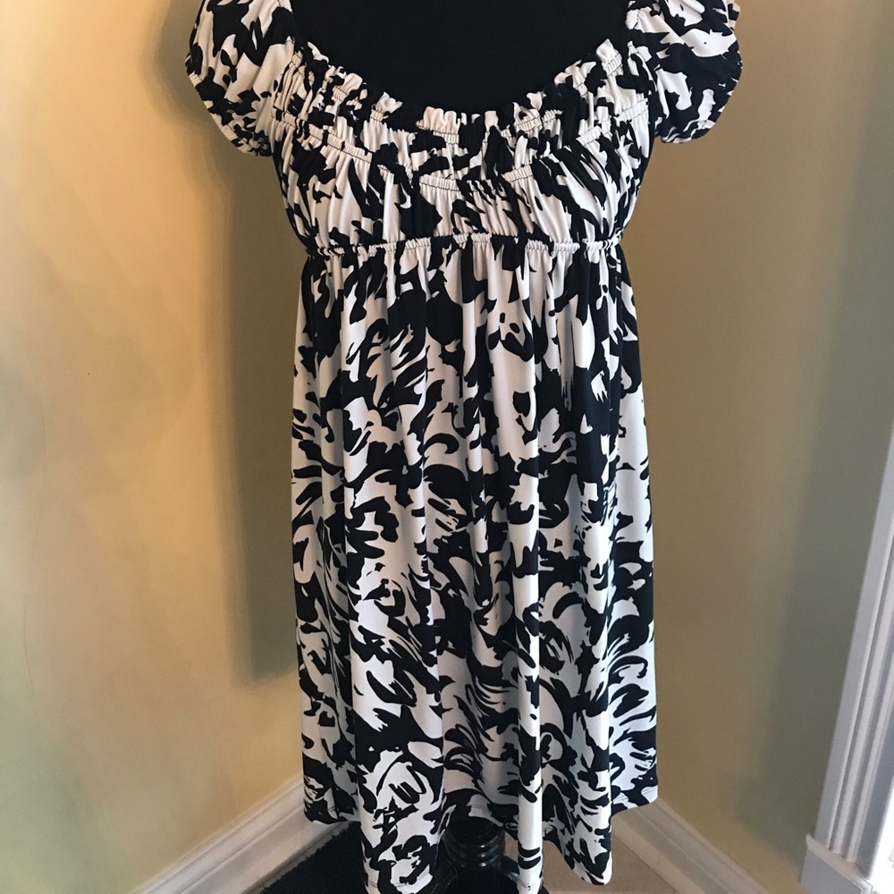 Black and white floral dress