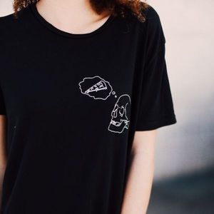 Brandy Melville Margie pizza skull tee