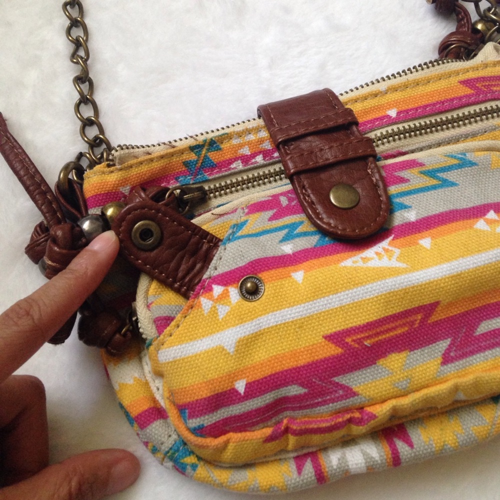 Crossbody Bag With Aztec Pattern - image 3