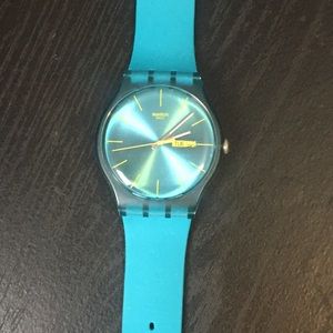 Teal Swatch Watch